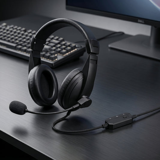 Rapoo H150S USB Stereo Headphone – 40mm Driver | Noise Reduction Mic | Memory Foam Earpads | Volume & Mute Control