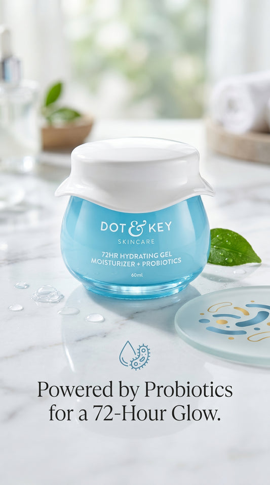 DOT & KEY ৭২ ঘন্টা হাইড্রেটিং জেল + প্রোবায়োটিকস ময়েশ্চারাইজার (৬০ মিলি)।