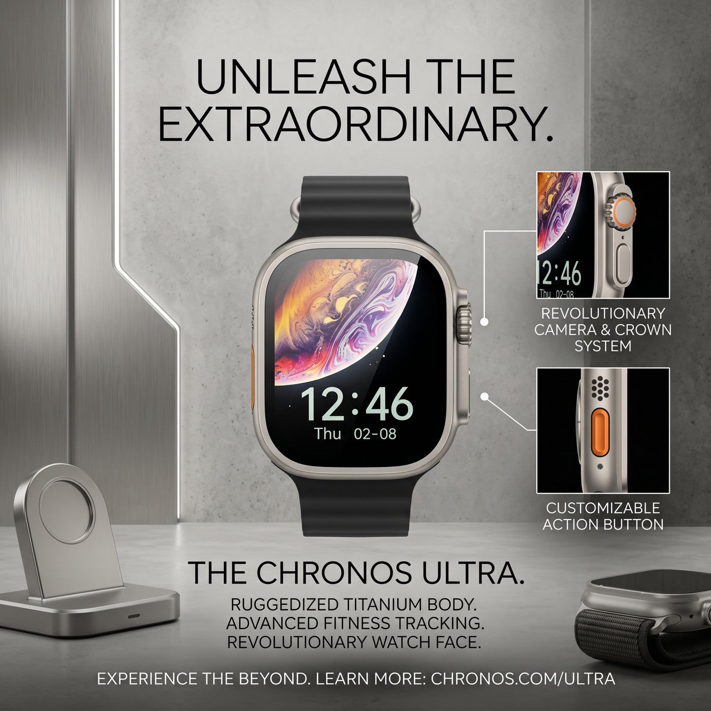 Sim-1000 Series 10 Smartwatch – 5G SIM Supported | 2.2" AMOLED | GPS | Camera | Wireless Charging