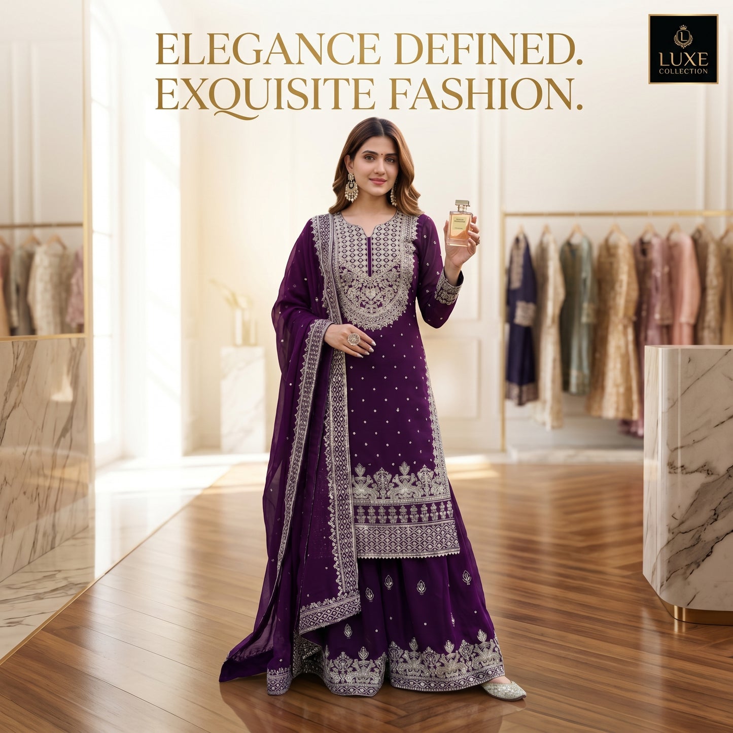 Premium Soft Georgette 3-Piece Suit | Sequence Embroidery