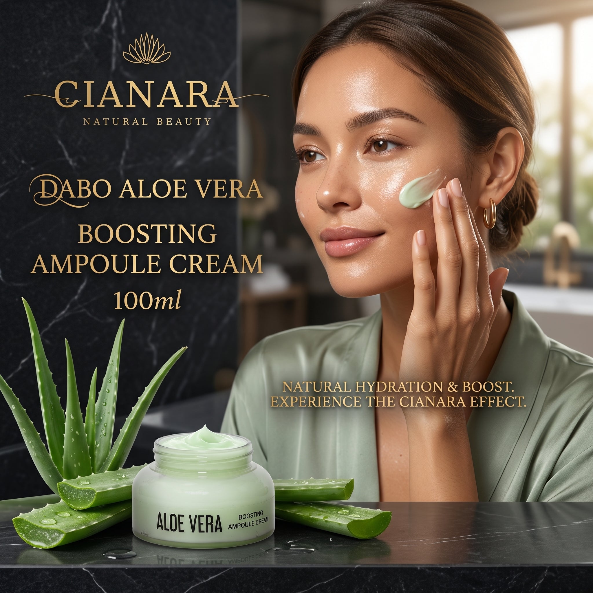 Dabo Aloe Vera Boosting Ampoule Cream 100ml – 10,000ppm Aloe Vera Deep Hydration Cream