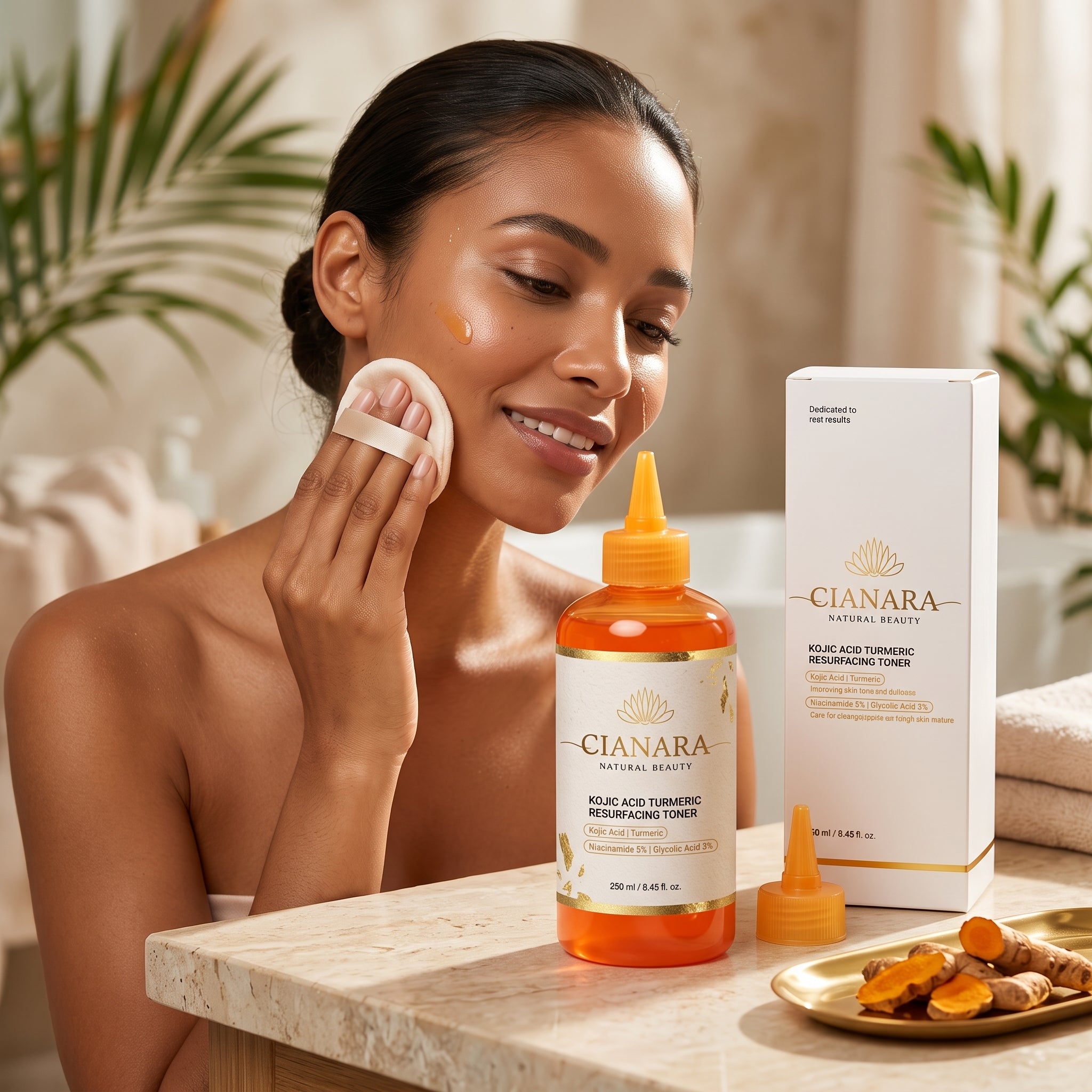 Medicube Kojic Acid Turmeric Resurfacing Toner 250ml – Niacinamide & Glycolic Acid Face & Body Toner