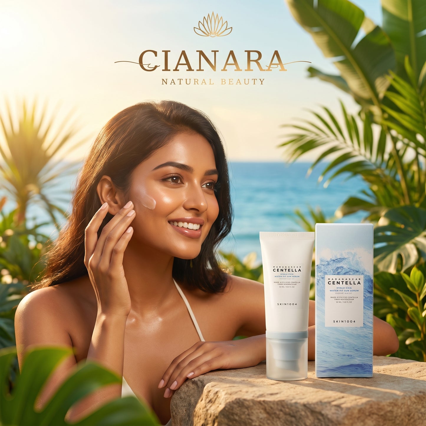 SKIN1004 Madagascar Centella Hyalu-Cica Water-Fit Sun Serum SPF 50+ PA++++ 50ml — Korean Lightweight Hydrating Sunscreen