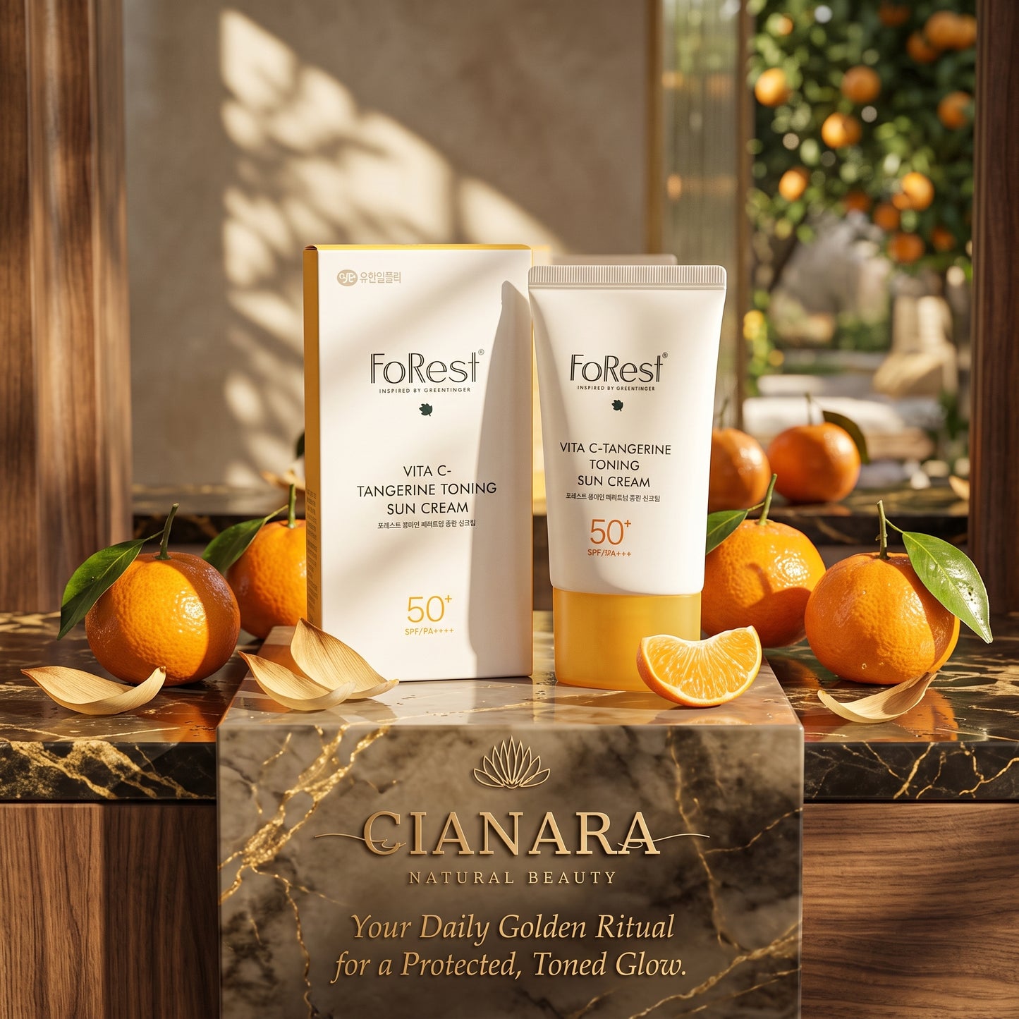 Forest Vita C-Tangerine Toning Sun Cream SPF50+/PA++++ 50ml – Brightening Tone-Up Sunscreen