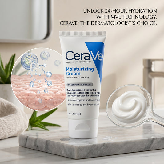 CeraVe ময়েশ্চারাইজিং ক্রিম ৫৬ মিলি | সাধারণ থেকে শুষ্ক ত্বকের জন্য