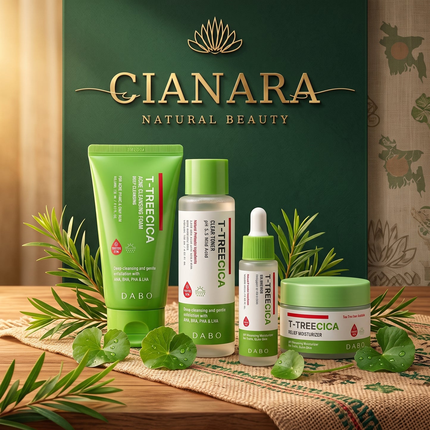DABO T-Tree Cica Complete Acne Solution Combo - একনে সলিউশন কম্বো সেট (৪ পিস)