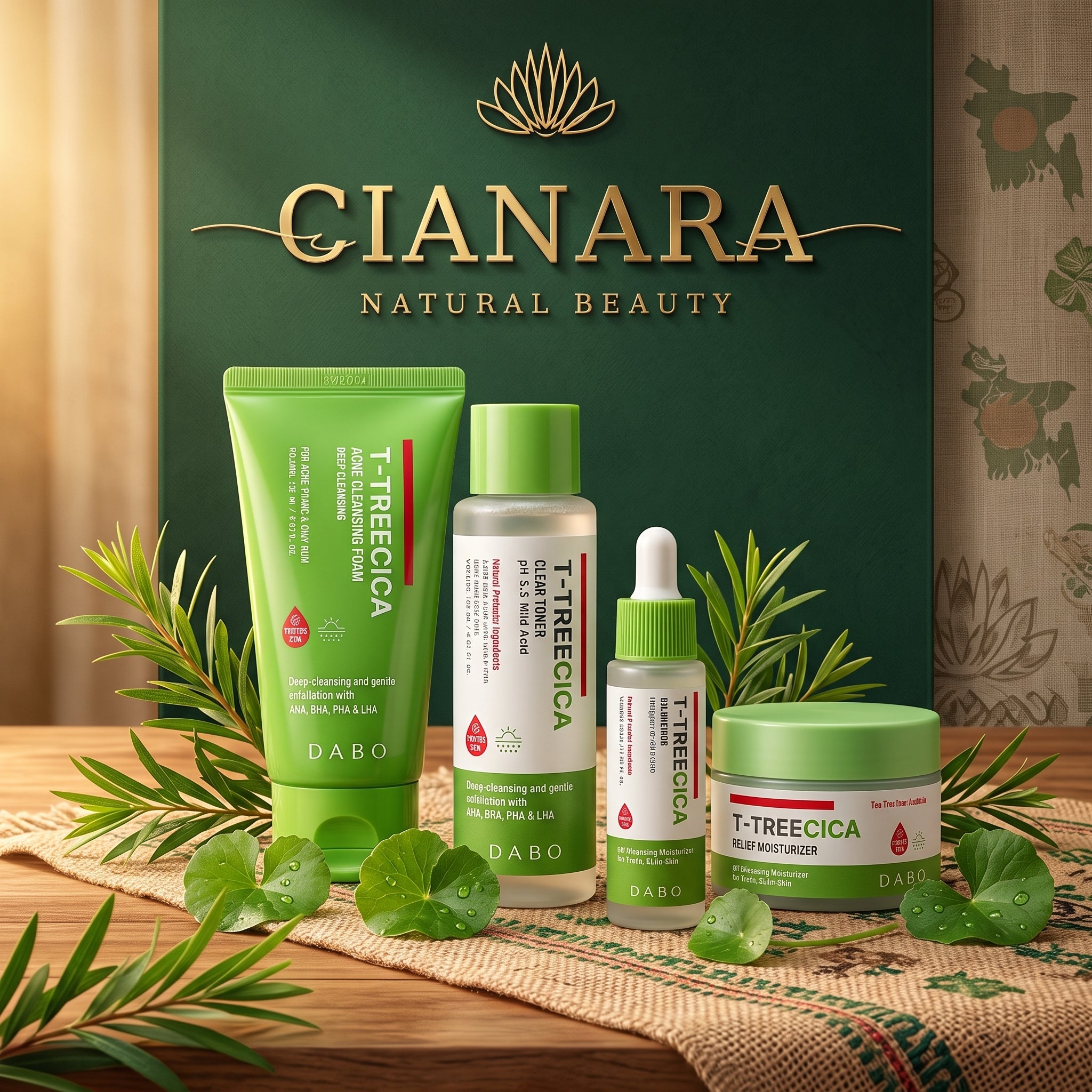 DABO T-Tree Cica Complete Acne Solution Combo - একনে সলিউশন কম্বো সেট (৪ পিস)