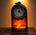 LED Fire Flames Rustic Clock