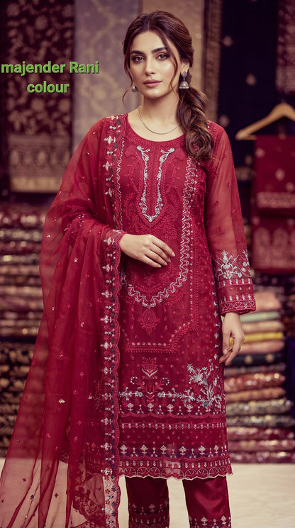 Premium Sada Bahar 4-Piece Suit | Full Sequence Embroidery