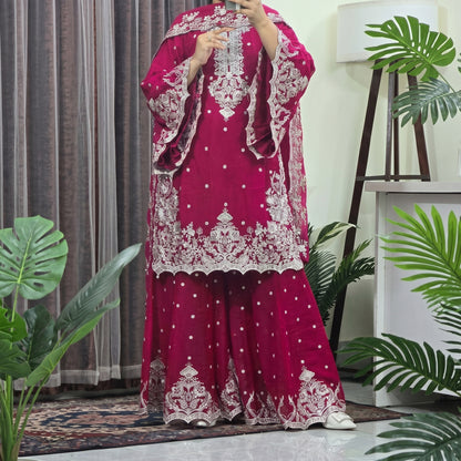 Premium Soft Georgette Party Wear 4-Piece Suit | Pearl & Sequence