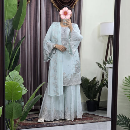 Premium Soft Georgette Party Wear 4-Piece Suit | Pearl & Sequence