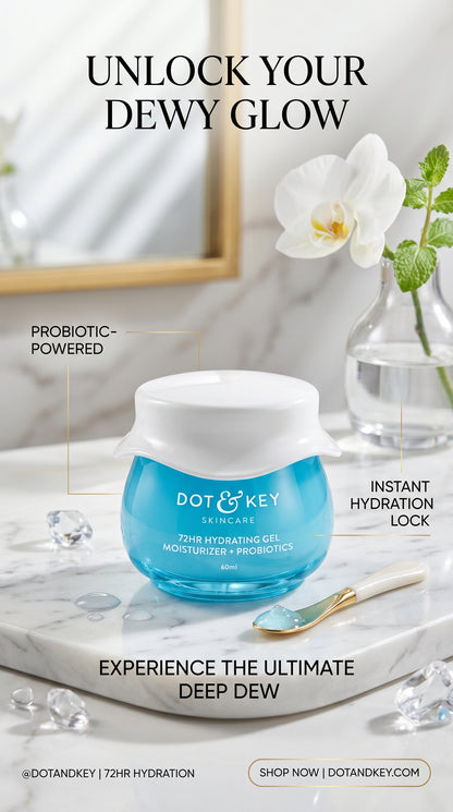DOT & KEY 72Hr Hydrating Gel + Probiotics Moisturizer (60ml).