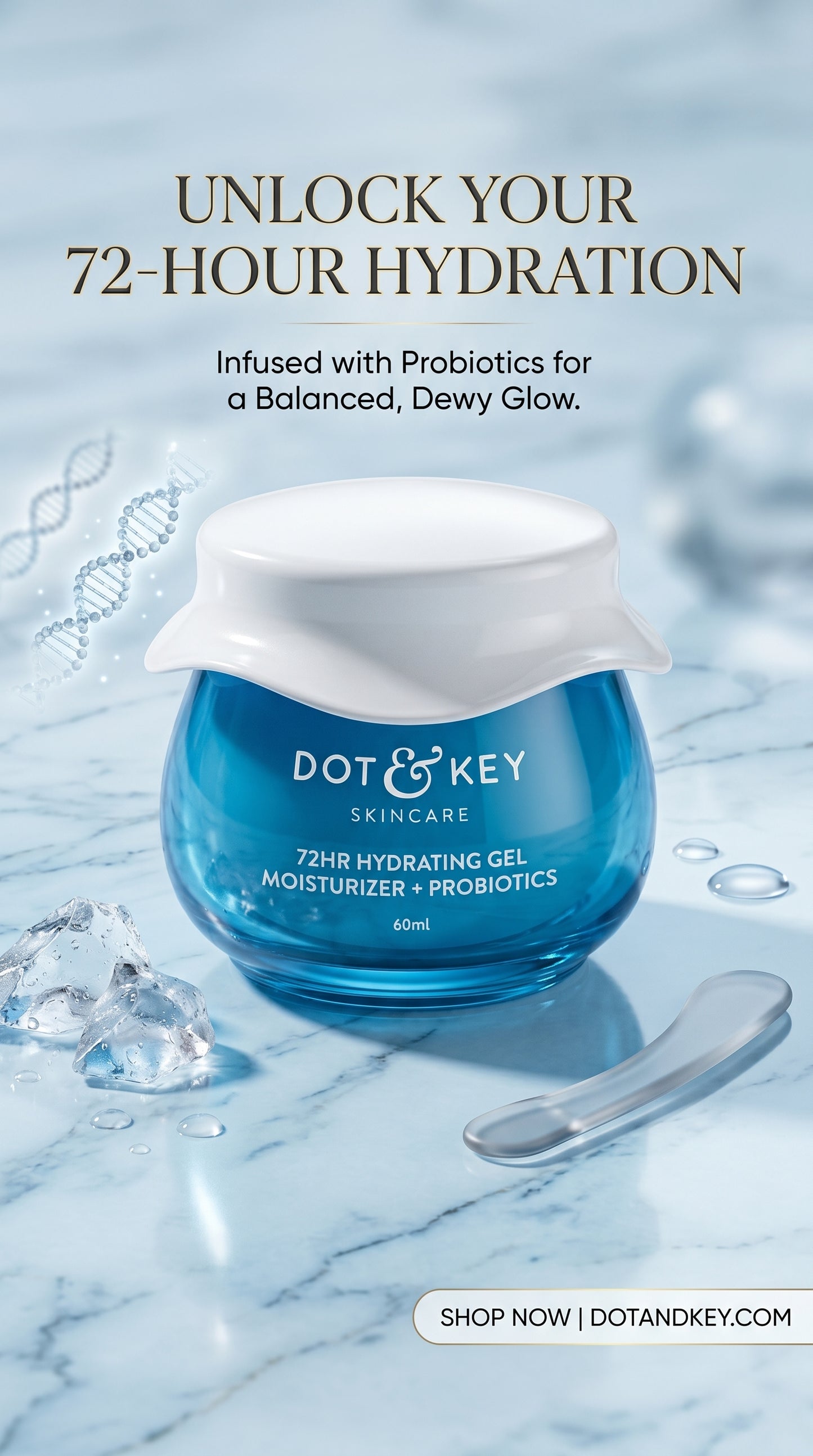DOT & KEY 72Hr Hydrating Gel + Probiotics Moisturizer (60ml).