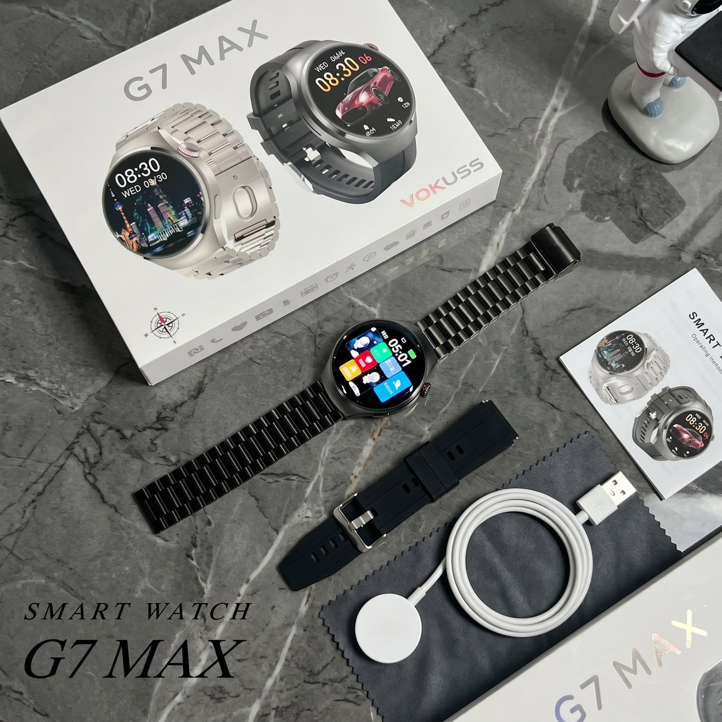 Smart Watch G7 MAX – 1.53" HD Display | NFC | AI Voice Assistant | Compass | Sport Tracker for Men