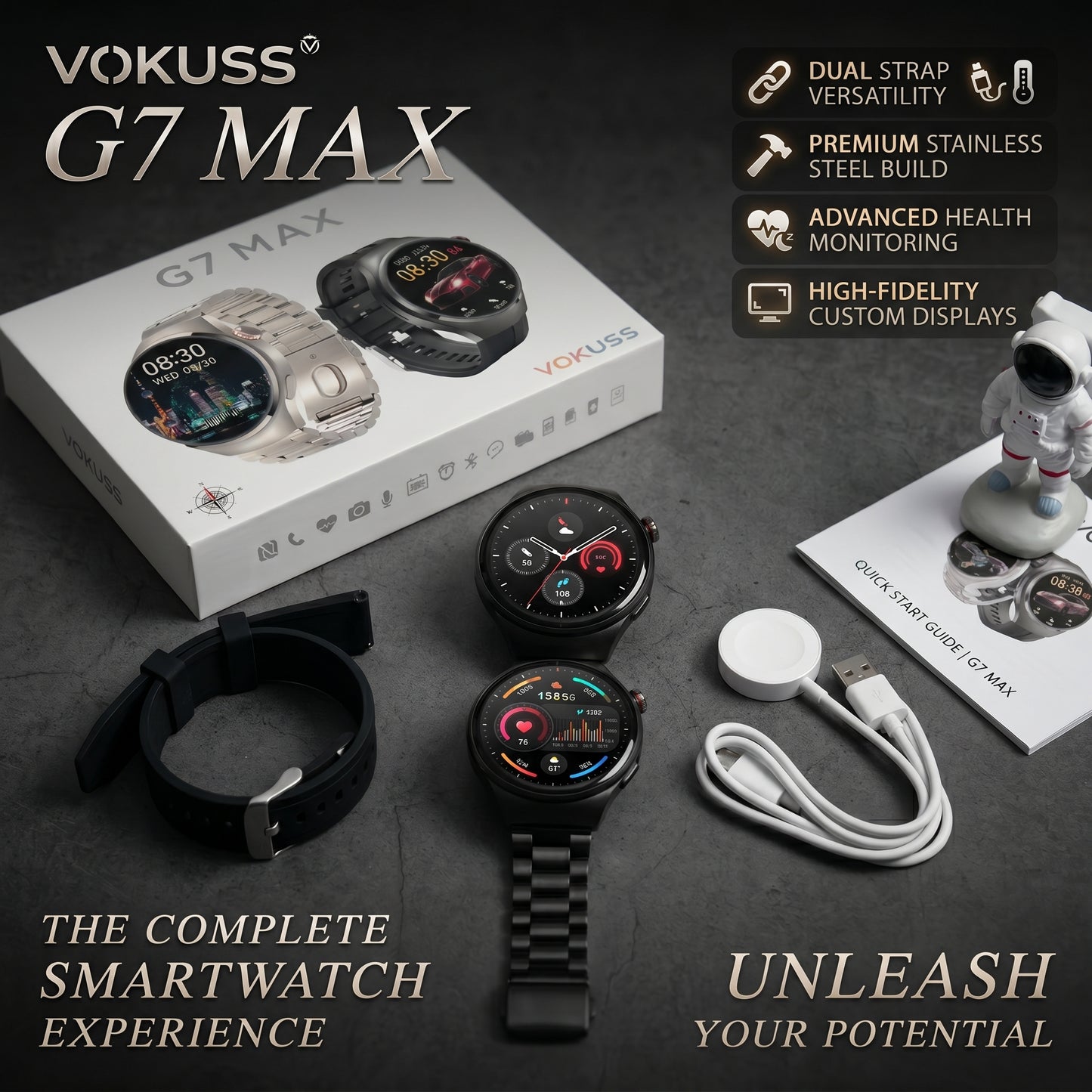 Smart Watch G7 MAX – 1.53" HD Display | NFC | AI Voice Assistant | Compass | Sport Tracker for Men