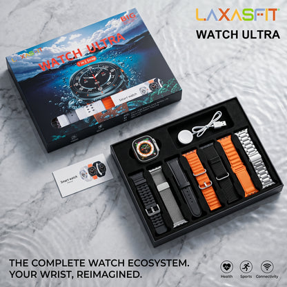 LAXASFIT Smartwatch 7+1 Set – Bluetooth Calling | Health Monitor | 7 Bands | iOS & Android Compatible