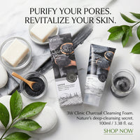 3W Clinic Charcoal Foam Cleansing Face Wash 100ml – Deep Pore Cleansing | Oil Control | Instant Brightness