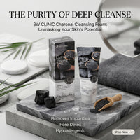 3W Clinic Charcoal Foam Cleansing Face Wash 100ml – Deep Pore Cleansing | Oil Control | Instant Brightness