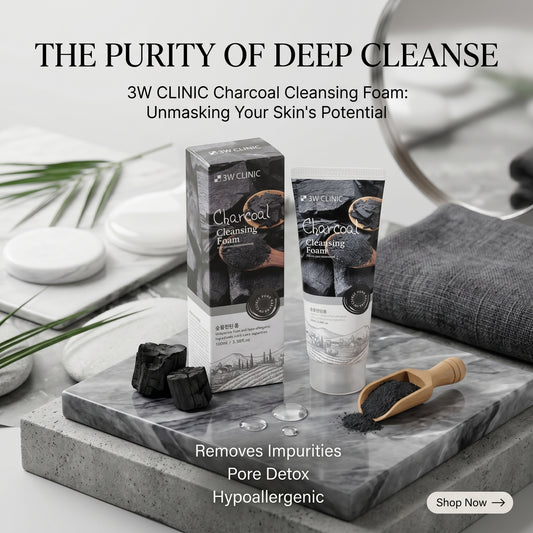3W Clinic Charcoal Foam Cleansing Face Wash 100ml – Deep Pore Cleansing | Oil Control | Instant Brightness