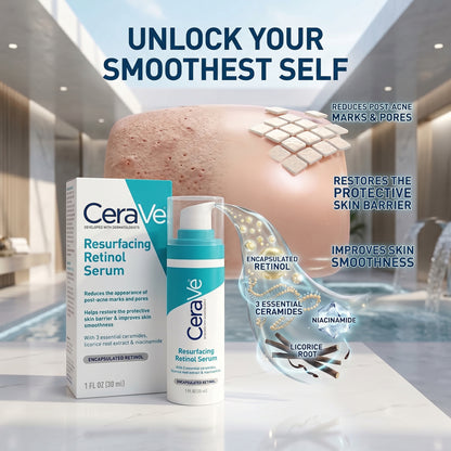 CeraVe Resurfacing Retinol Serum 30ml | For Post-Acne Marks & Pores