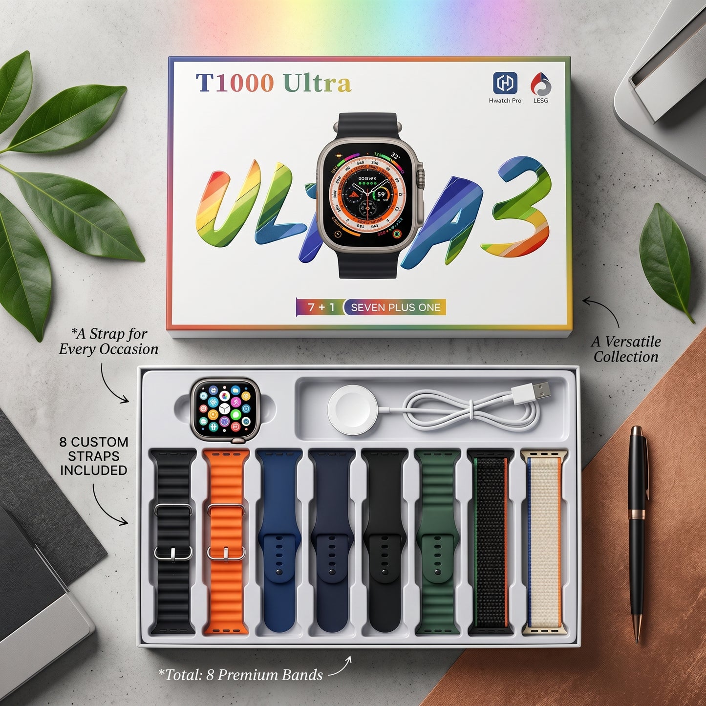 T1000 Ultra Smartwatch 7-in-1 – 2.01" HD Display | Bluetooth Calling | Wireless Charging | 49mm