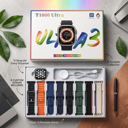 T1000 Ultra Smartwatch 7-in-1 – 2.01" HD Display | Bluetooth Calling | Wireless Charging | 49mm