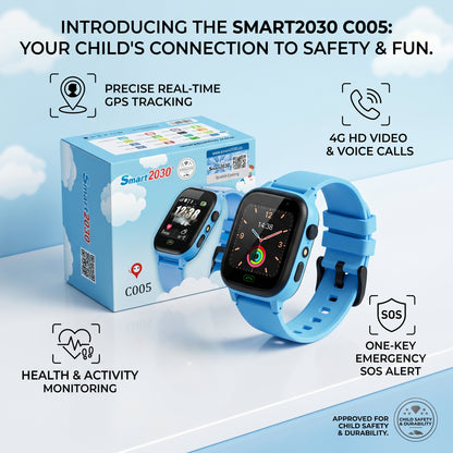 Smartberry C005 Kids Smart Watch – SIM Supported Calling Watch for Boys & Girls